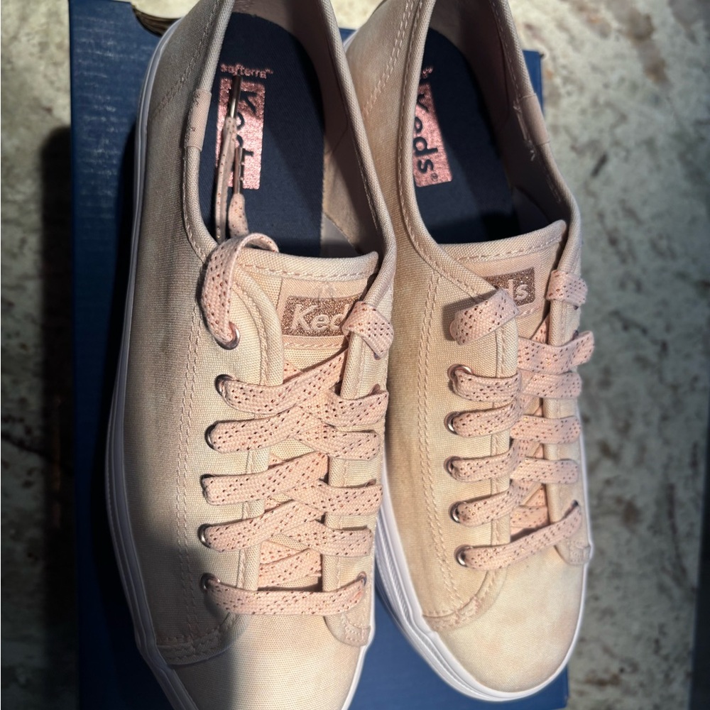 Keds Blush Canvas Lace-Up Sneakers